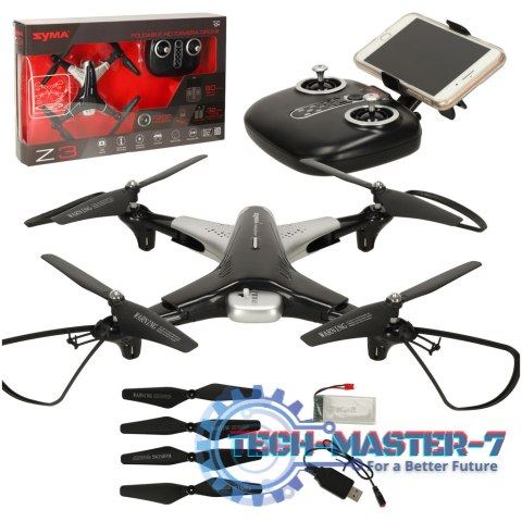 Dron RC SYMA Z3 kamera HD 2,4GHz kontroler Headless 360 planowanie trasy lotu zawis czarny