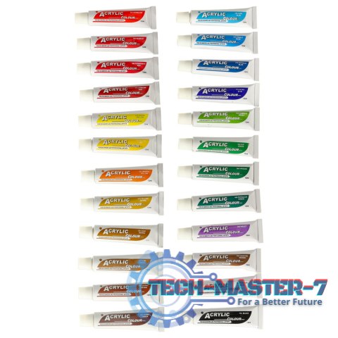 Farby akrylowe w tubkach tubce duży zestaw 12 ml x 24 kolory Farby akrylowe w tubkach tubce duży zestaw 12 ml x 24 kolory