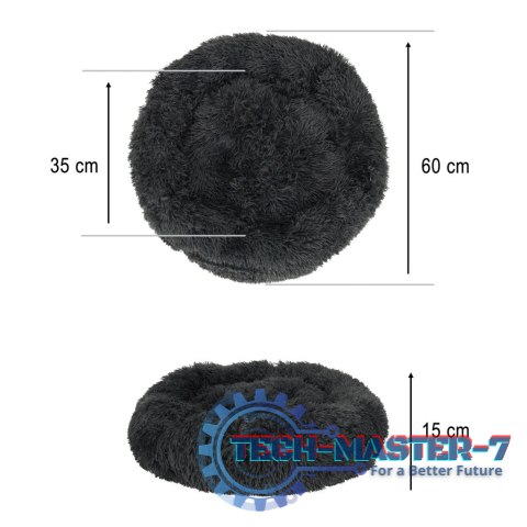 Legowisko dla psa kota poduszka pluszowa 60cm ciemny szary Legowisko dla psa kota poduszka pluszowa 60cm ciemny szary