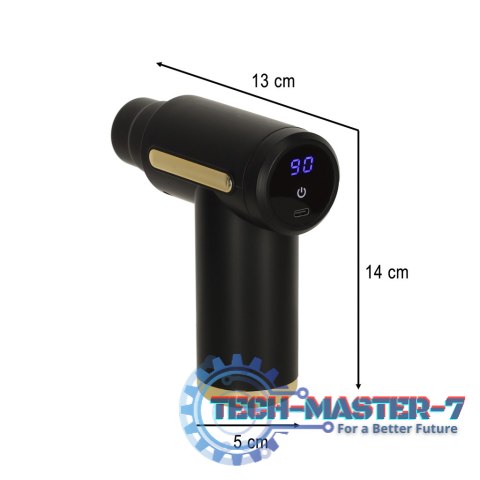 Pistolet do masażu masażer do pleców ciała LED 4w1 czarny Pistolet do masażu masażer do pleców ciała LED 4w1 czarny