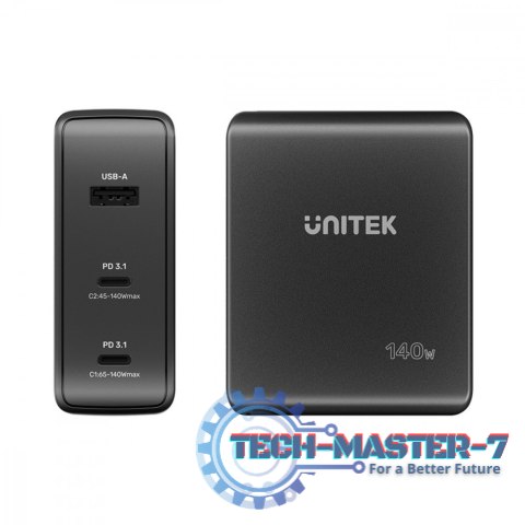 Ładowarka Sieciowa GAN 3 Porty 2x USB-C 1x USB-A 140W; P1115A Ładowarka Sieciowa GAN 3 Porty 2x USB-C 1x USB-A 140W; P1115A