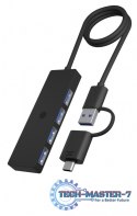 Hub IB-HUB1424-C3 4-Port USB Typ-A, złącze Typ-C/A