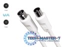 Kabel antenowy 75db 5m Biały
