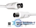 Kabel antenowy 75db 5m Biały