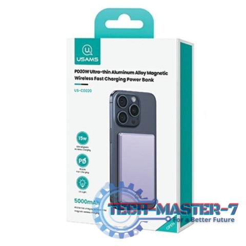 PowerBank indukcyjny 5000mAh MagSafe Fast Charging 20W Fiolet PowerBank indukcyjny 5000mAh MagSafe Fast Charging 20W Fiolet