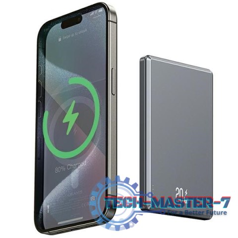 PowerBank indukcyjny 5000mAh MagSafe Fast Charging 20W Fiolet PowerBank indukcyjny 5000mAh MagSafe Fast Charging 20W Fiolet
