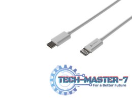 Kabel Lightning (M)->USB-C(M) 1m MFI Prati Biały
