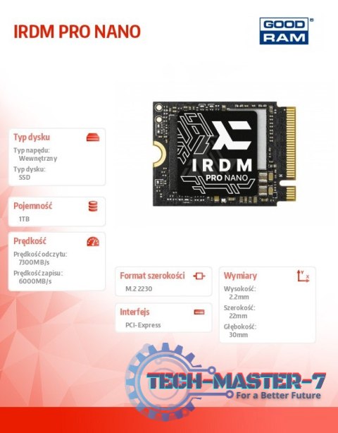 Dysk SSD IRDM PRO NANO M.2 2230 1TB 7300/6000 Dysk SSD IRDM PRO NANO M.2 2230 1TB 7300/6000