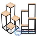 Kwietnik regał na kwiaty ozdoby 4 półki metal MDF jasny orzech ModernHome ModernHome