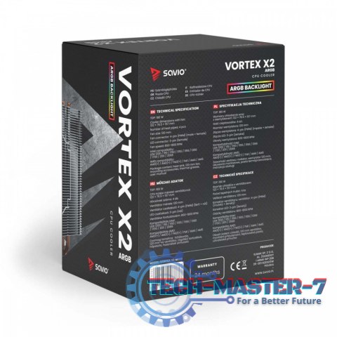 Chłodzenie procesora CPU Vortex X2 ARGB Chłodzenie procesora CPU Vortex X2 ARGB