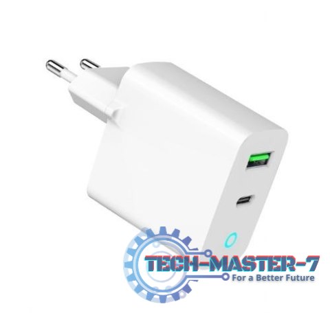 Ładowarka USB-A USB-C LED 20W PD QC3.0 biała Ładowarka USB-A USB-C LED 20W PD QC3.0 biała