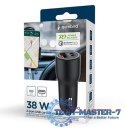 Ładowarka samochodowa USB-A/USB-C 38W PD czarna