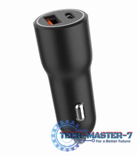 Ładowarka samochodowa USB-A/USB-C 38W PD czarna Ładowarka samochodowa USB-A/USB-C 38W PD czarna