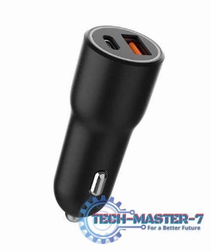 Ładowarka samochodowa USB-A/USB-C 38W PD czarna Ładowarka samochodowa USB-A/USB-C 38W PD czarna