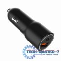 Ładowarka samochodowa USB-A/USB-C 38W PD czarna