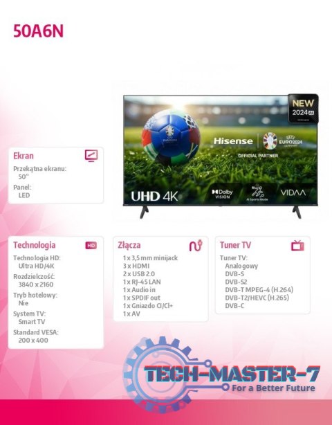 Telewizor LED 50 cali 50A6N Telewizor LED 50 cali 50A6N