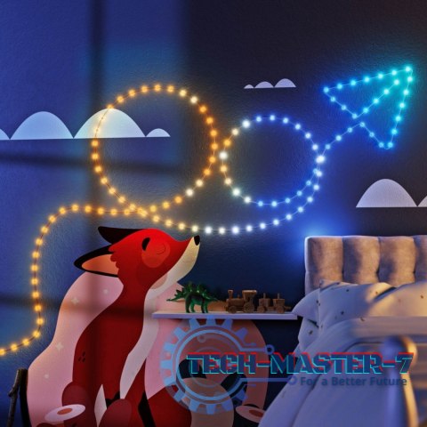 Inteligentne lampki dekoracyjne Strings USB-C (Candies) 200 LED RGB, gwiazdy, zielony przewód, 12 m Inteligentne lampki dekoracyjne Strings USB-C (Candies) 200 LED RGB, gwiazdy, zielony przewód, 12 m
