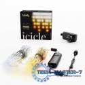 Inteligentne lampki sople Icicle 190 AWW LED, 5x0,5 m, IP44, przezroczysty przewód