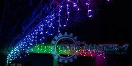 Inteligentne lampki sople Icicle 190 RGBW LED, 5x0,5 m, IP44, przezroczysty przewód