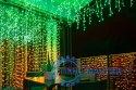 Inteligentne lampki sople Icicle 190 RGBW LED, 5x0,5 m, IP44, przezroczysty przewód