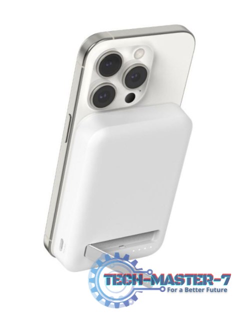 Powerbank ze standem 8000mAh Qi2 MagSafe Biały Powerbank ze standem 8000mAh Qi2 MagSafe Biały
