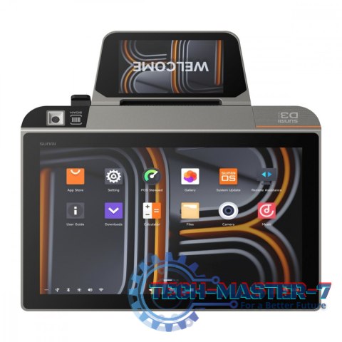 Terminal D3 Mini GMS, Android 13, 10.1+4 cali, 3/32GB, 1 MP camera, 4G, Finger sensor, 80 mm printer, Scanner