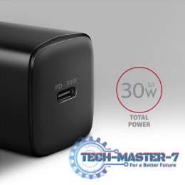ACU-PD30 Ładowarka sieciowa PD 30W, 1x port USB-C, PD3.0/QC3.0/AFC/FCP/Apple Czarna
