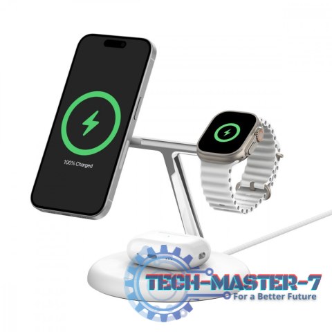 Ładowarka Boost Charge Pro 3w1 Qi2 15W Biała regulowana Ładowarka Boost Charge Pro 3w1 Qi2 15W Biała regulowana