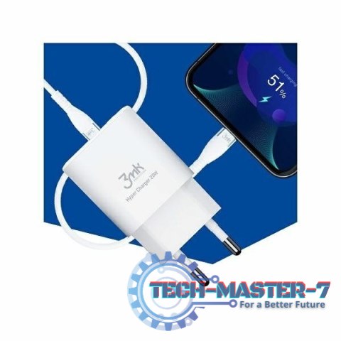 Ładowarka sieciowa 20W 1xUSB-C +USB-A PD QC bez kabla Biała Ładowarka sieciowa 20W 1xUSB-C +USB-A PD QC bez kabla Biała