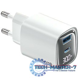 Ładowarka sieciowa 30W GaN LED USB+USB-C CC229 Fast Charging Biała
