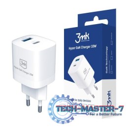 Ładowarka sieciowa 33W 1xUSB-C + 1xUSB-A GaN PD