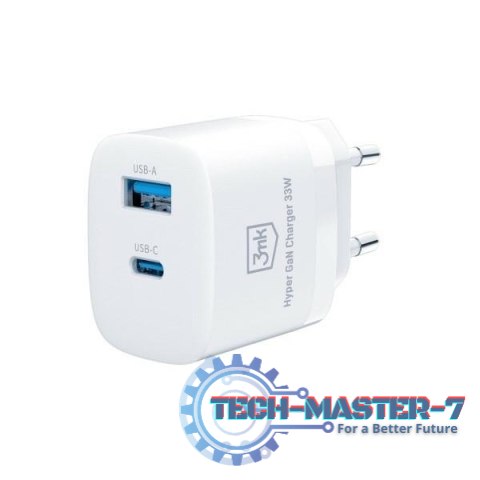Ładowarka sieciowa 33W 1xUSB-C + 1xUSB-A GaN PD Ładowarka sieciowa 33W 1xUSB-C + 1xUSB-A GaN PD
