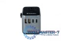 Adapter podróżny UTA-03 49545 180 krajów, ładowarka PD 30W, QC 3.0 3x USB-C , 2x USB-A