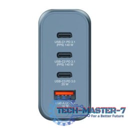 Ładowarka GNC-140 32203 GaN 140W, PD 3.1, QC 3.0 3x USB-C, 1x USB-A, UE / UK