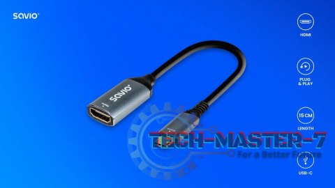 Adapter USB-C (M) - HDMI (F), 4K, 60Hz, aluminium, AK-78 Adapter USB-C (M) - HDMI (F), 4K, 60Hz, aluminium, AK-78