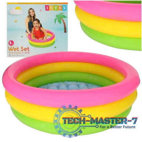 INTEX 57107 Basen ogrodowy dmuchany dla dzieci tęczowy INTEX 57107 Basen ogrodowy dmuchany dla dzieci tęczowy