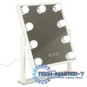 Lusterko do makijażu kosmetyczne podświetlane LED Hollywood z 9 żarówkami USB 25 x 30 cm