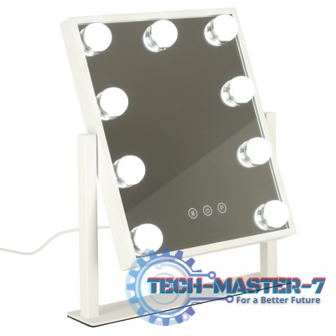 Lusterko do makijażu kosmetyczne podświetlane LED Hollywood z 9 żarówkami USB 25 x 30 cm