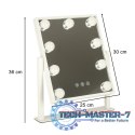 Lusterko do makijażu kosmetyczne podświetlane LED Hollywood z 9 żarówkami USB 25 x 30 cm