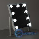 Lusterko do makijażu kosmetyczne podświetlane LED Hollywood z 9 żarówkami USB 25 x 30 cm