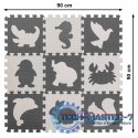 Mata edukacyjna piankowa puzzle czarny 85 x 85 cm 9 elementów