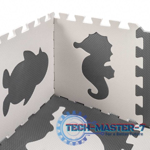 Mata edukacyjna piankowa puzzle czarny 85 x 85 cm 9 elementów Mata edukacyjna piankowa puzzle czarny 85 x 85 cm 9 elementów
