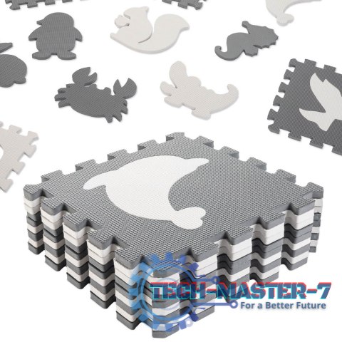Mata edukacyjna piankowa puzzle czarny 85 x 85 cm 9 elementów Mata edukacyjna piankowa puzzle czarny 85 x 85 cm 9 elementów