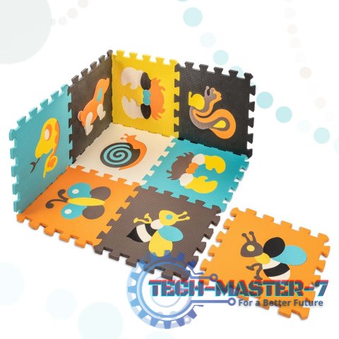 Mata edukacyjna piankowa puzzle zwierzątka kolorowa 85 x 85 cm 9 elementów kolorowa folia Mata edukacyjna piankowa puzzle zwierzątka kolorowa 85 x 85 cm 9 elementów kolorowa folia