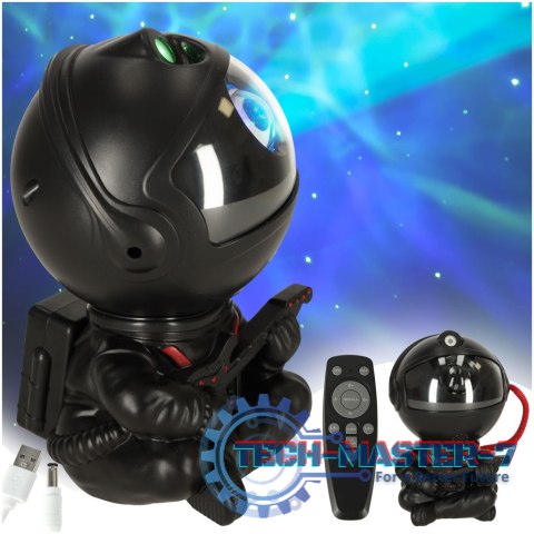 Projektor gwiazd lampka nocna astronauta na pilot czarna Projektor gwiazd lampka nocna astronauta na pilot czarna