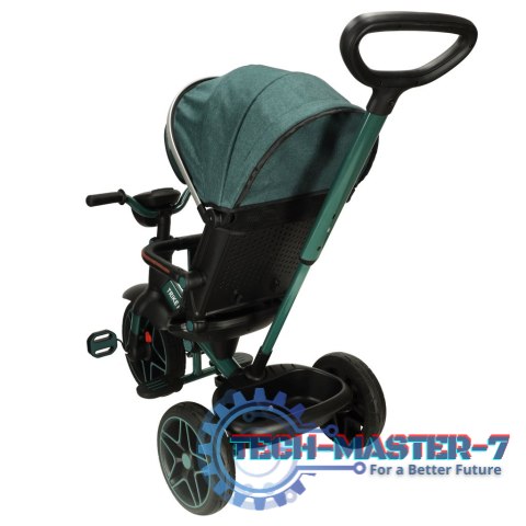 Rowerek trójkołowy TRIKE FIX Elite 2w1 z daszkiem obracany regulowany spacerówka prowadnik pasy zielony Rowerek trójkołowy TRIKE FIX Elite 2w1 z daszkiem obracany regulowany spacerówka prowadnik pasy zielony