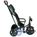 Rowerek trójkołowy TRIKE FIX Elite 2w1 z daszkiem obracany regulowany spacerówka prowadnik pasy zielony