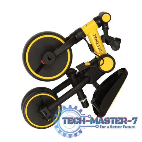 Rowerek trójkołowy TRIKE FIX V4 rower biegowy 6w1 daszek prowadnik pasy żółty czarny Rowerek trójkołowy TRIKE FIX V4 rower biegowy 6w1 daszek prowadnik pasy żółty czarny