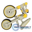 Rowerek trójkołowy TRIKE FIX V4 rower biegowy 6w1 daszek prowadnik pasy żółty szary