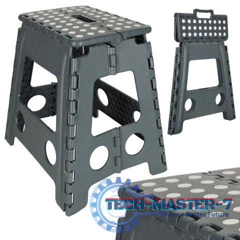 Stołek taboret składany antypoślizgowy 39cm ciemny szary Stołek taboret składany antypoślizgowy 39cm ciemny szary
